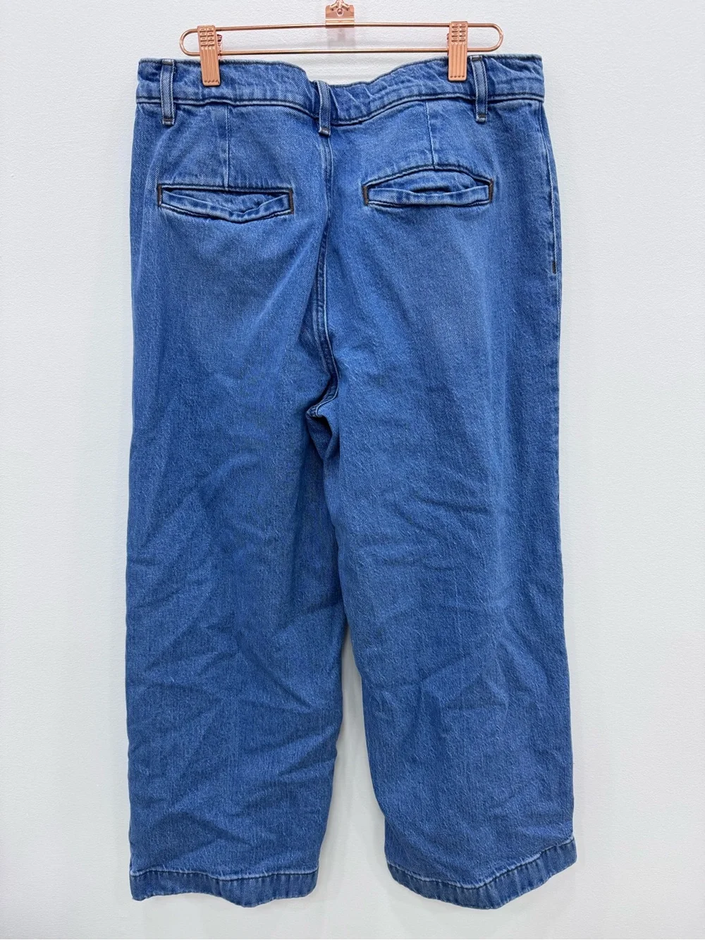 LOFT High Rise The Palmer Wide Leg Crop Jeans Mid Vintage Wash Size 29/8 Colette - Picture 5 of 9